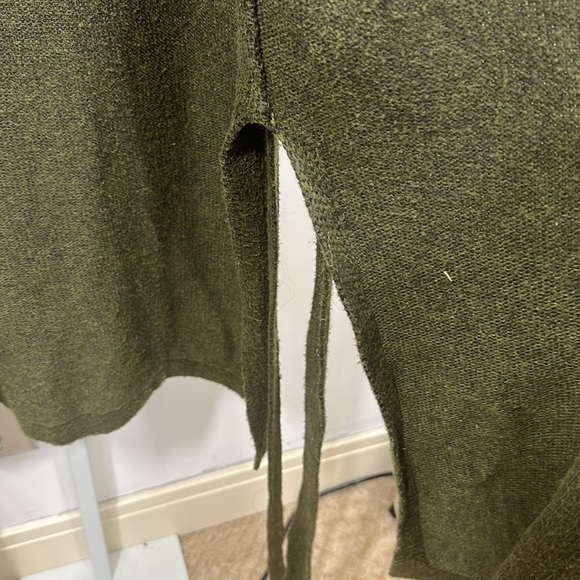 FREE PEOPLE Women’s Hooded & Belted Kimono Sweater/Duster Green One Size - Picture 10 of 13